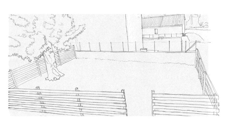 Dessin du jardin avant