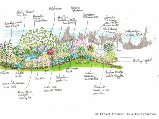 Massif à côté de la maison