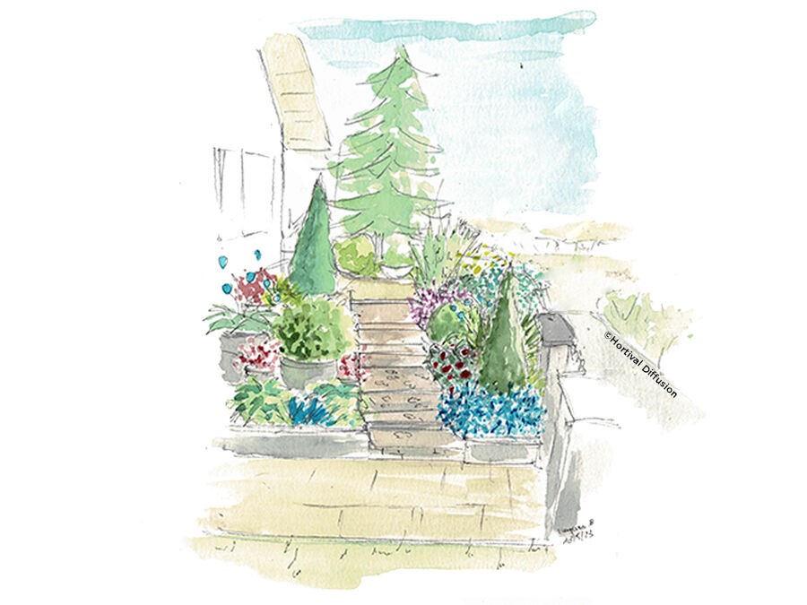 Un perron romantique chez Lucile
