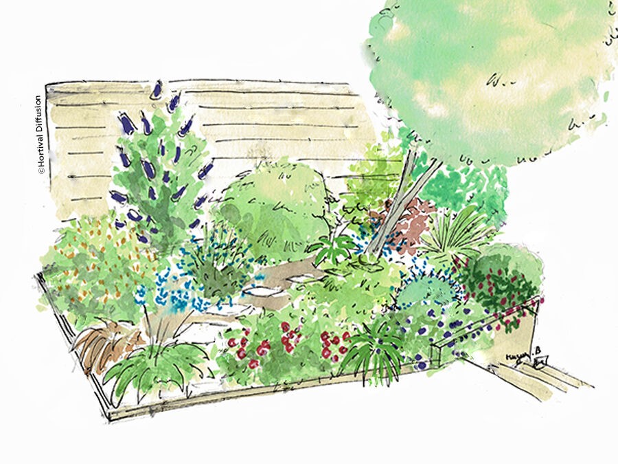 Un espace oublié du jardin devient un massif fleuri chez Charline